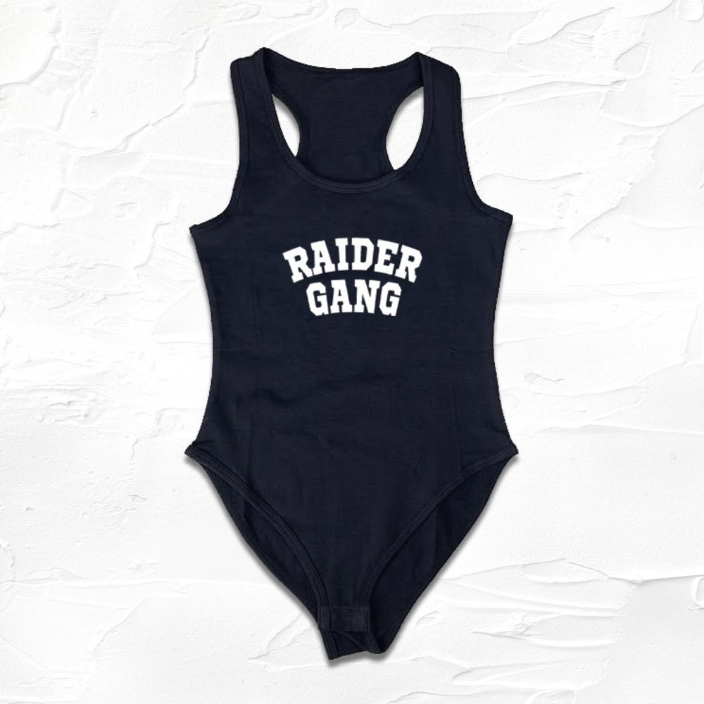 Las Vegas Raider Gang/Nation Team bodysuit Onepiece GF/mom/mothers gift